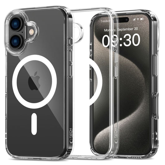 MagSafe Hülle für Apple iPhone 16, Tech-Protect, Flexair Hybrid, Transparent