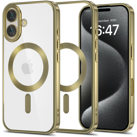 MagSafe Tasche für Apple iPhone 16, Tech-Protect, Magflex Satin, Gold