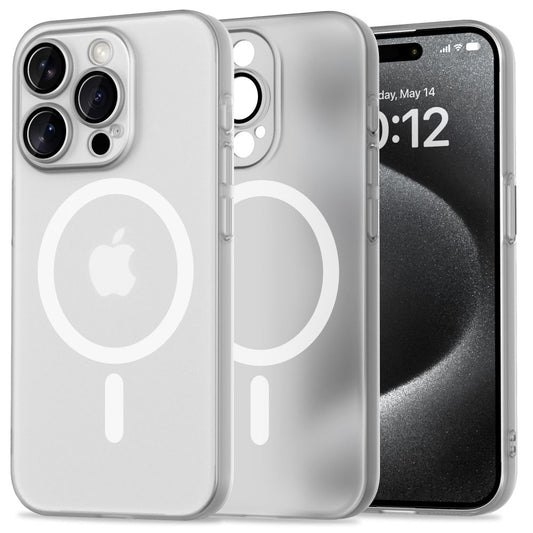 MagSafe Tasche für Apple iPhone 15 Pro, Tech-Protect, MagSlim, Weiß
