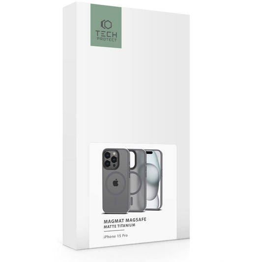 MagSafe Tasche für Apple iPhone 15 Pro, Tech-Protect, Magmat, Magmat, Grau