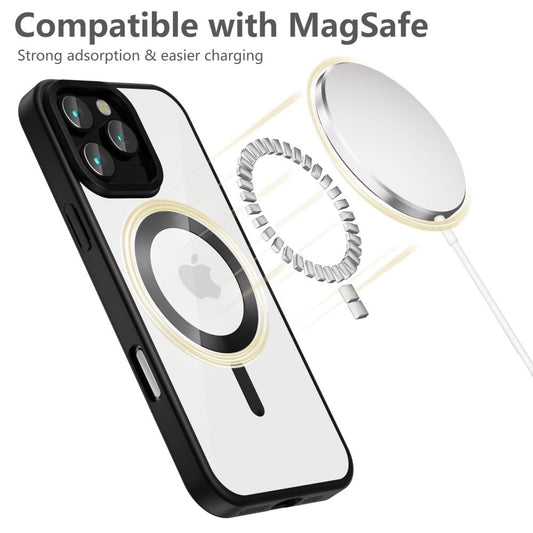 MagSafe Tasche für Apple iPhone 16 Pro, Tech-Protect, Magflex Satin, Schwarz