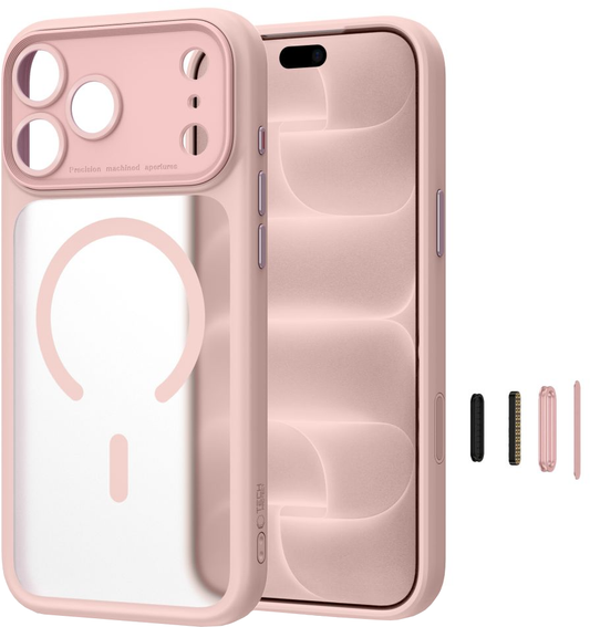 MagSafe-Hülle für Apple iPhone 18 Pro / 17 Pro, Tech-Protect, MagPeak CC, mattrosa