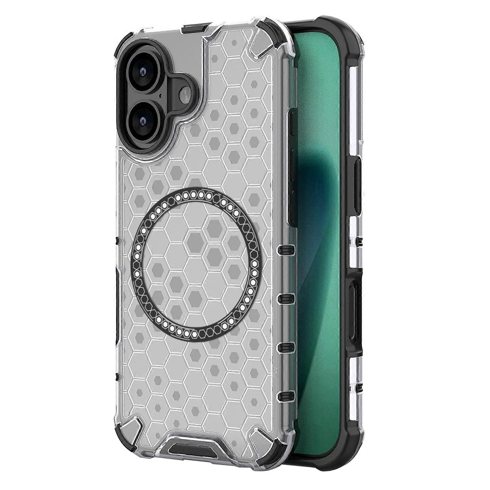 MagSafe Case for Apple iPhone 17, Techsuit, HoneyComb Shield, White