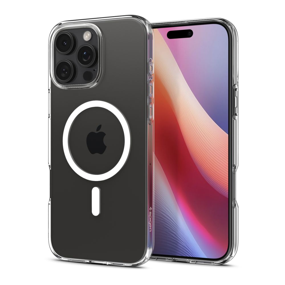 MagSafe Hülle für Apple iPhone 16 Pro Max, Spigen, Flüssigkristall, Transparent ACS08387