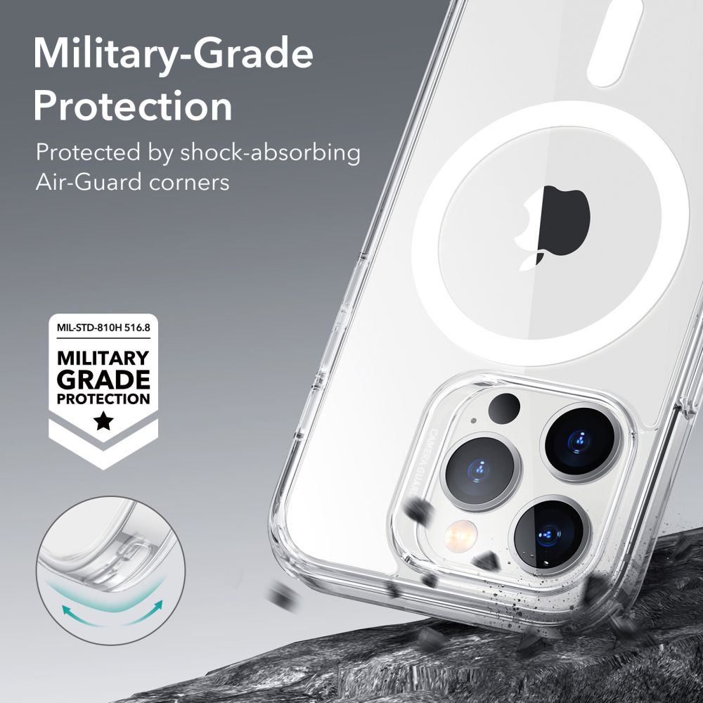 MagSafe Hülle für Apple iPhone 14 Pro, ESR, Classic Hybrid, Transparent