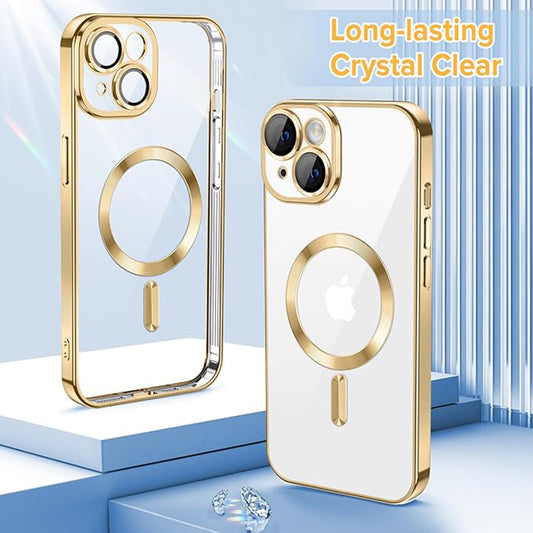 MagSafe-Hülle für Apple iPhone 14, Techsuit, Luxury Crystal, Gold