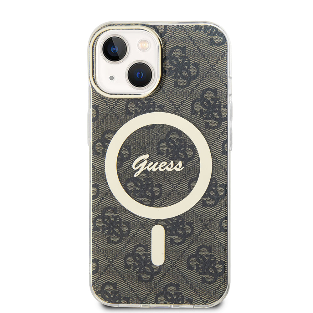 MagSafe Case for Apple iPhone 15, Guess, IML 4G, Brown