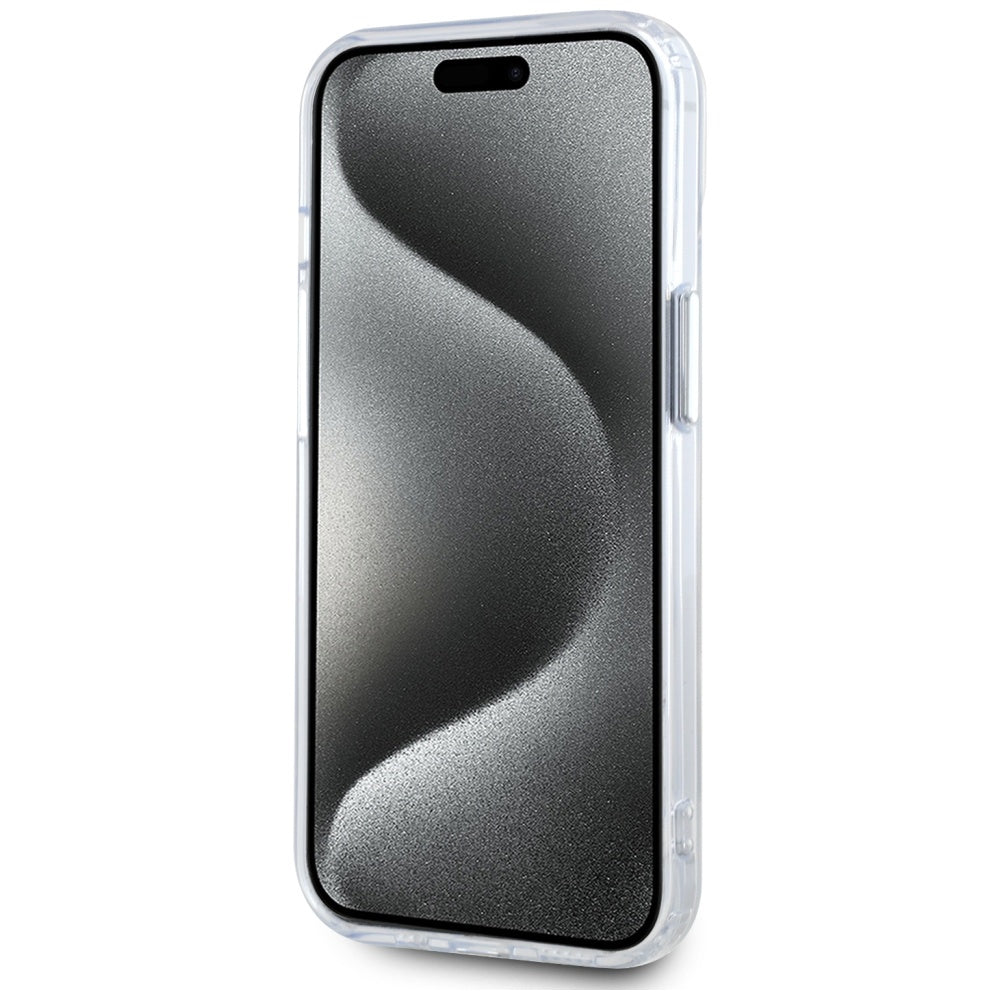 MagSafe Case for Apple iPhone 15, Karl Lagerfeld, IML Metal Karl's Head, White