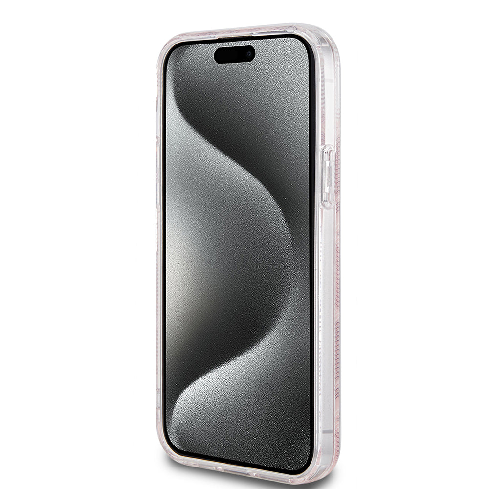 MagSafe Hülle für Apple iPhone 15 Plus, Guess, IML Gcube, Rosa