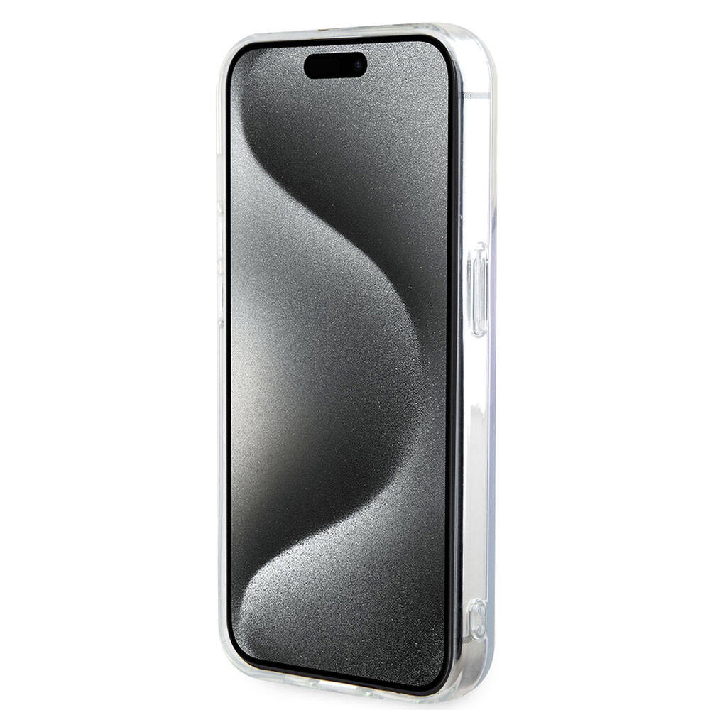 MagSafe Hülle für Apple iPhone 15 Pro, Guess, IML Iridescent, Lila