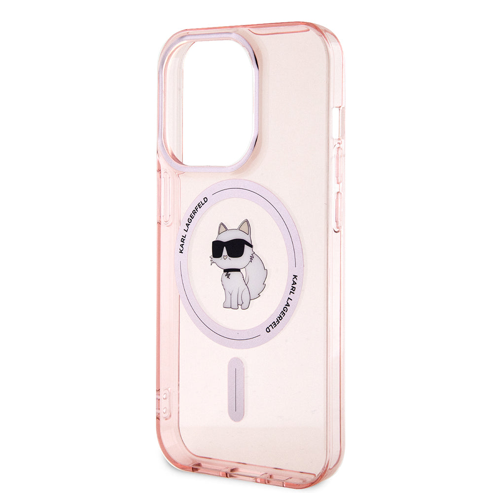 MagSafe Case for Apple iPhone 15 Pro, Karl Lagerfeld, IML Choupette, Pink