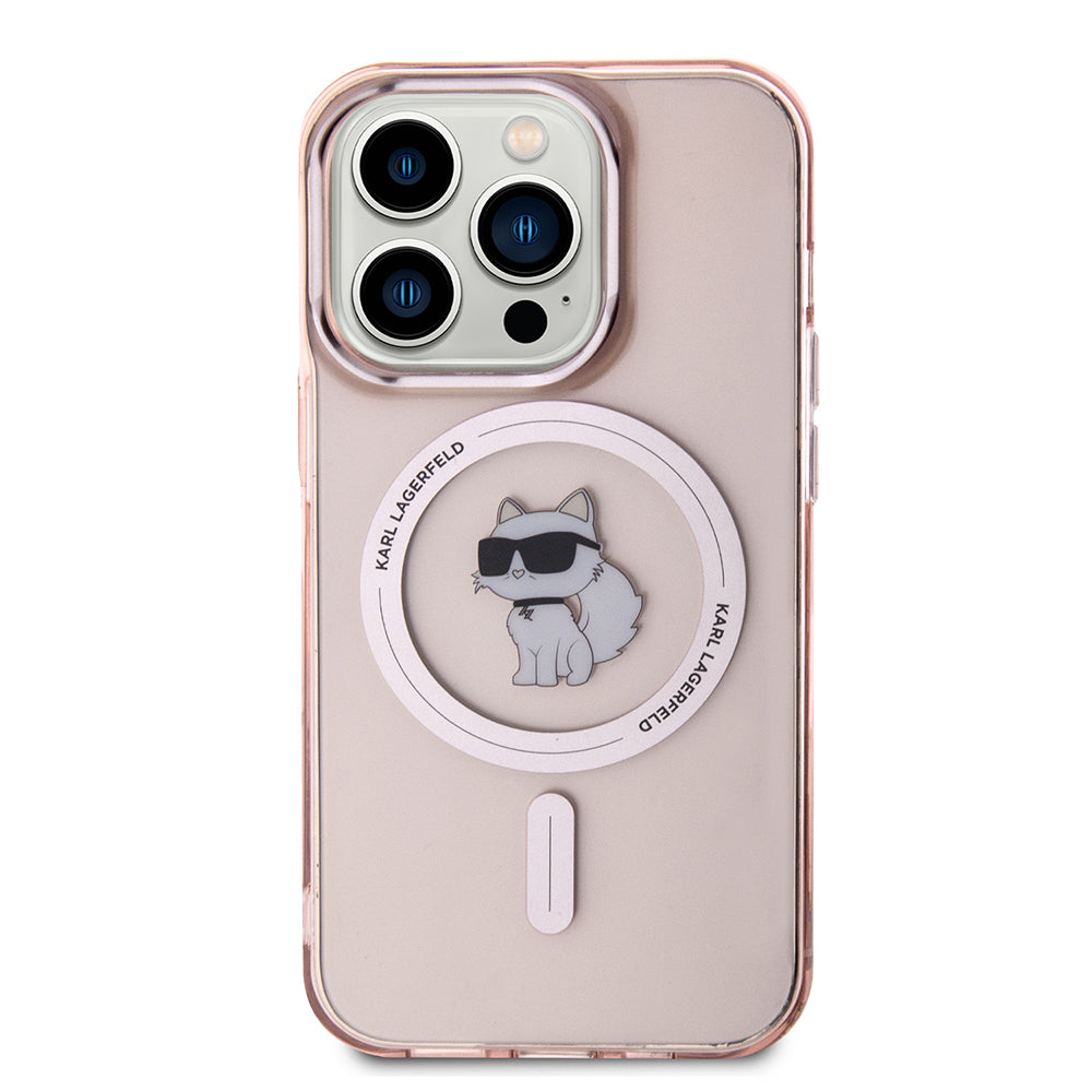 MagSafe Case for Apple iPhone 15 Pro, Karl Lagerfeld, IML Choupette, Pink
