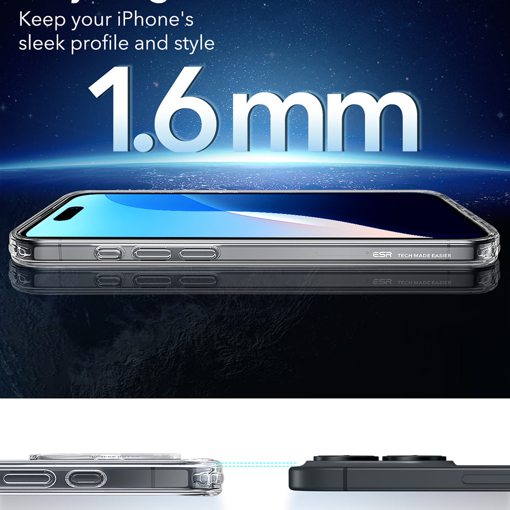 MagSafe Hülle für Apple iPhone 16, ESR, Classic Hybrid, Transparent