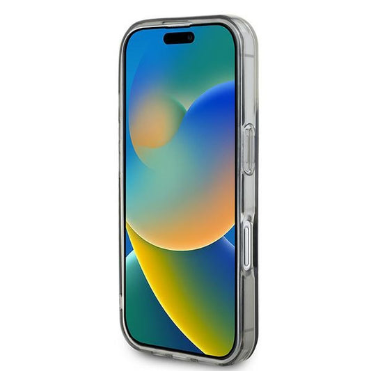 MagSafe Hülle für Apple iPhone 16, Guess, IML Flowers Wreath, Schwarz