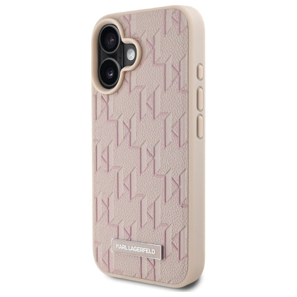 MagSafe Hülle für Apple iPhone 16, Karl Lagerfeld, Hot Stamp, Rosa