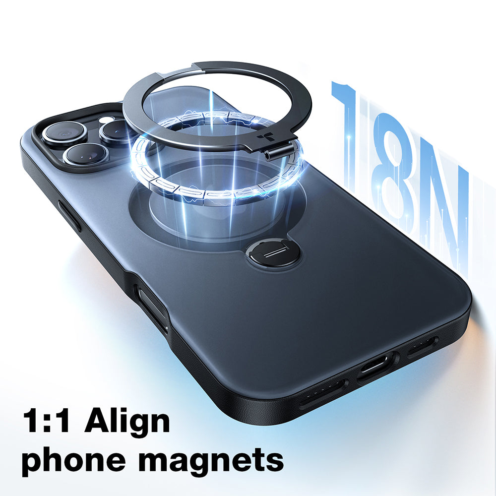MagSafe Case for Apple iPhone 16 Plus, Torras, Ostand Spin, Transparent