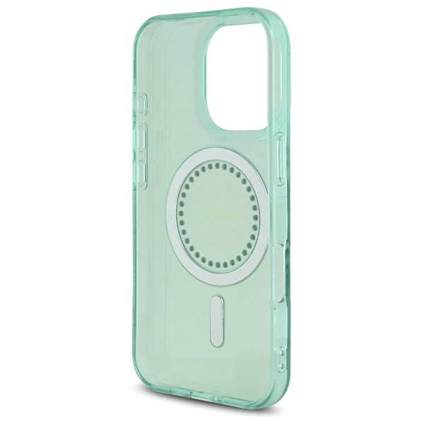 MagSafe Hülle für Apple iPhone 16 Pro, Guess, IML Rhinestone, Grün