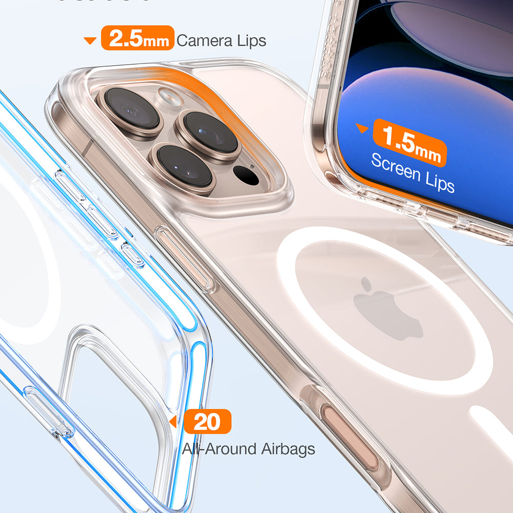 MagSafe-Hülle für Apple iPhone 16 Pro Max, Torras, Diamond, Transparent