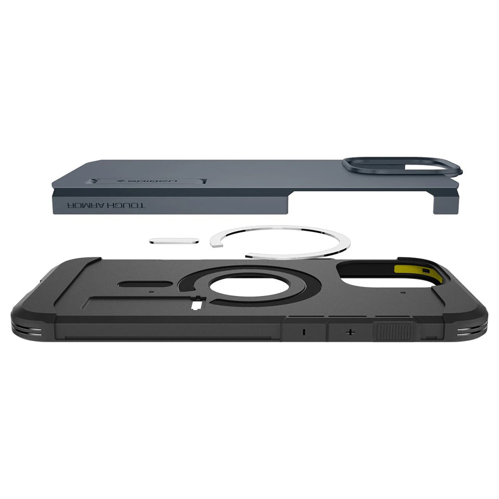 MagSafe Hülle für Apple iPhone 16 Pro, Spigen, Tough Armor, Blau ACS08147