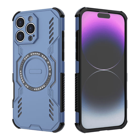 MagSafe-Hülle für Apple iPhone 16 Pro, Techsuit, ArmorMag, Blau