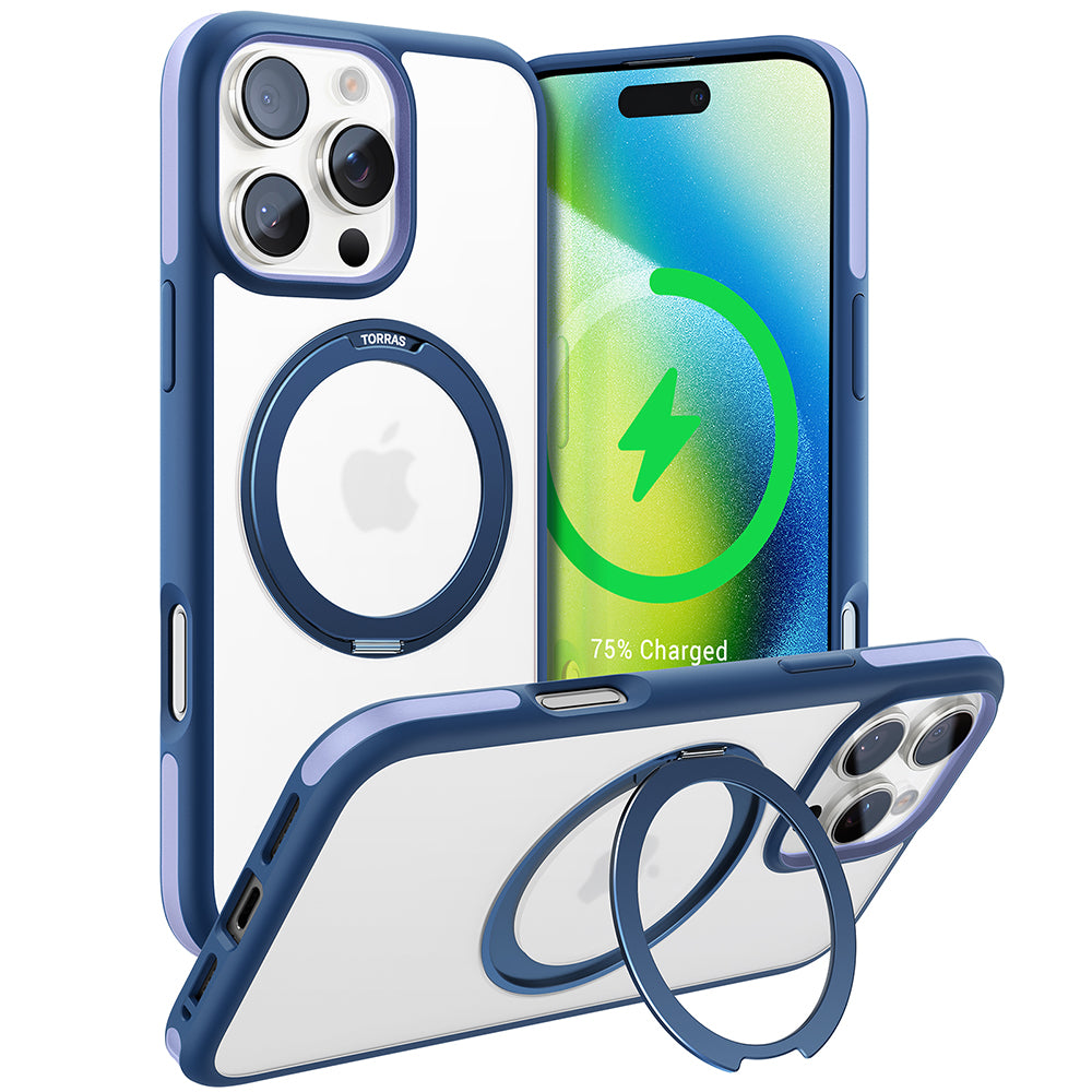 MagSafe Case for Apple iPhone 16 Pro, Torras, Ostand R Fusion, Navy Blue