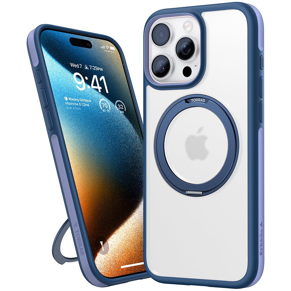 MagSafe Case for Apple iPhone 16 Pro, Torras, Ostand R Fusion, Navy Blue