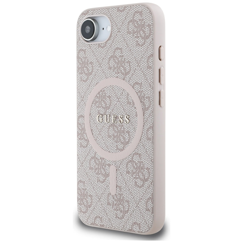 MagSafe Case for Apple iPhone 17e / 16e, Guess, 4G Ring Classic Logo, Pink