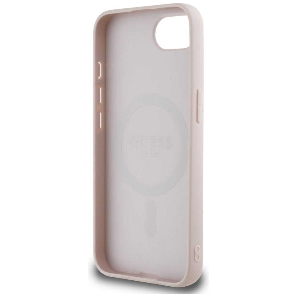 MagSafe Case for Apple iPhone 17e / 16e, Guess, 4G Ring Classic Logo, Pink