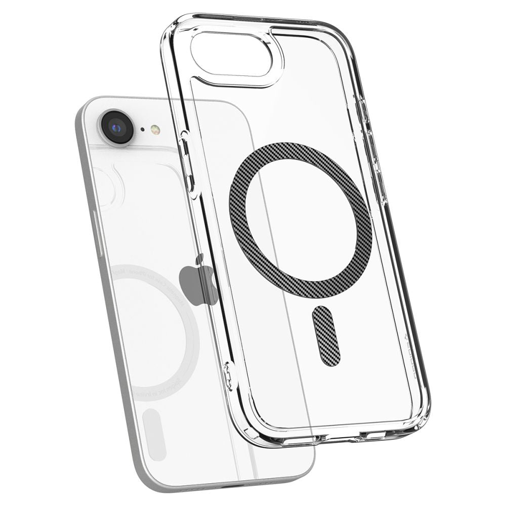 MagSafe-Hülle für Apple iPhone 17e / 16e, Spigen, Ultra Hybrid Carbon, Transparent ACS09140