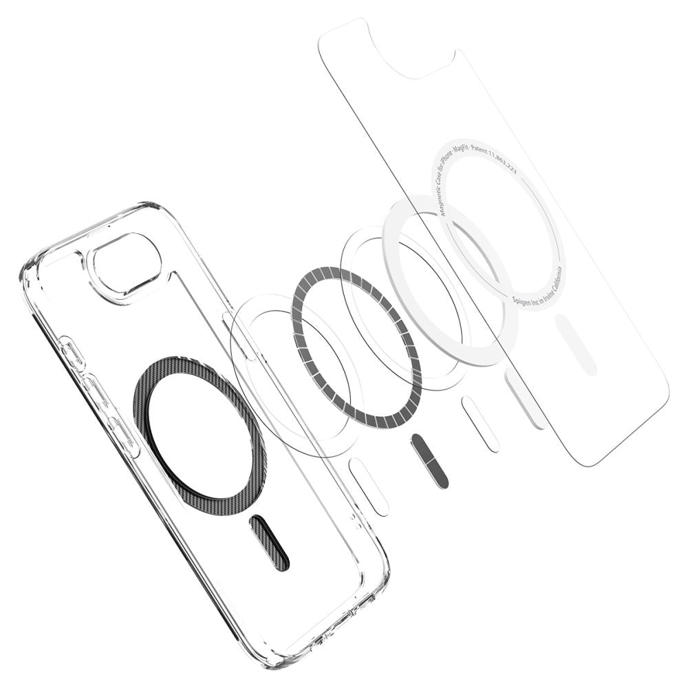 MagSafe-Hülle für Apple iPhone 17e / 16e, Spigen, Ultra Hybrid Carbon, Transparent ACS09140