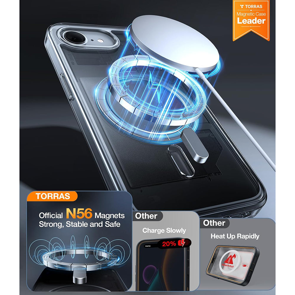 MagSafe Case for Apple iPhone 17e / 16e, Torras, Guardian, Transparent