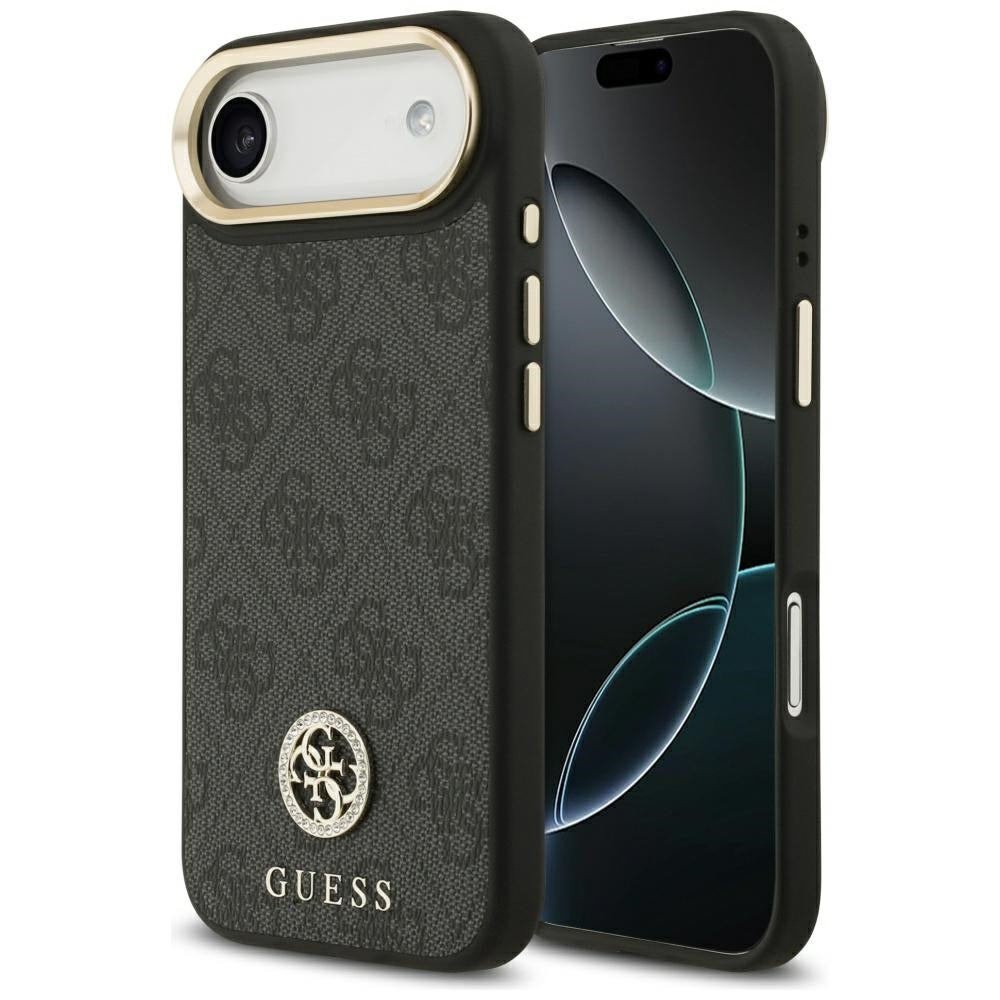 MagSafe Hülle für Apple iPhone 17 Air, Guess, 4G Strass Logo, Schwarz