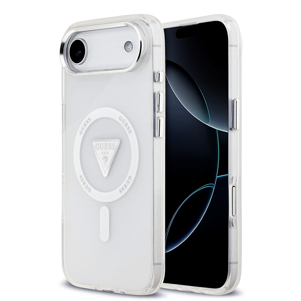 MagSafe Hülle für Apple iPhone 17 Air, Guess, IML Gradient Triangle Logo, Transparent