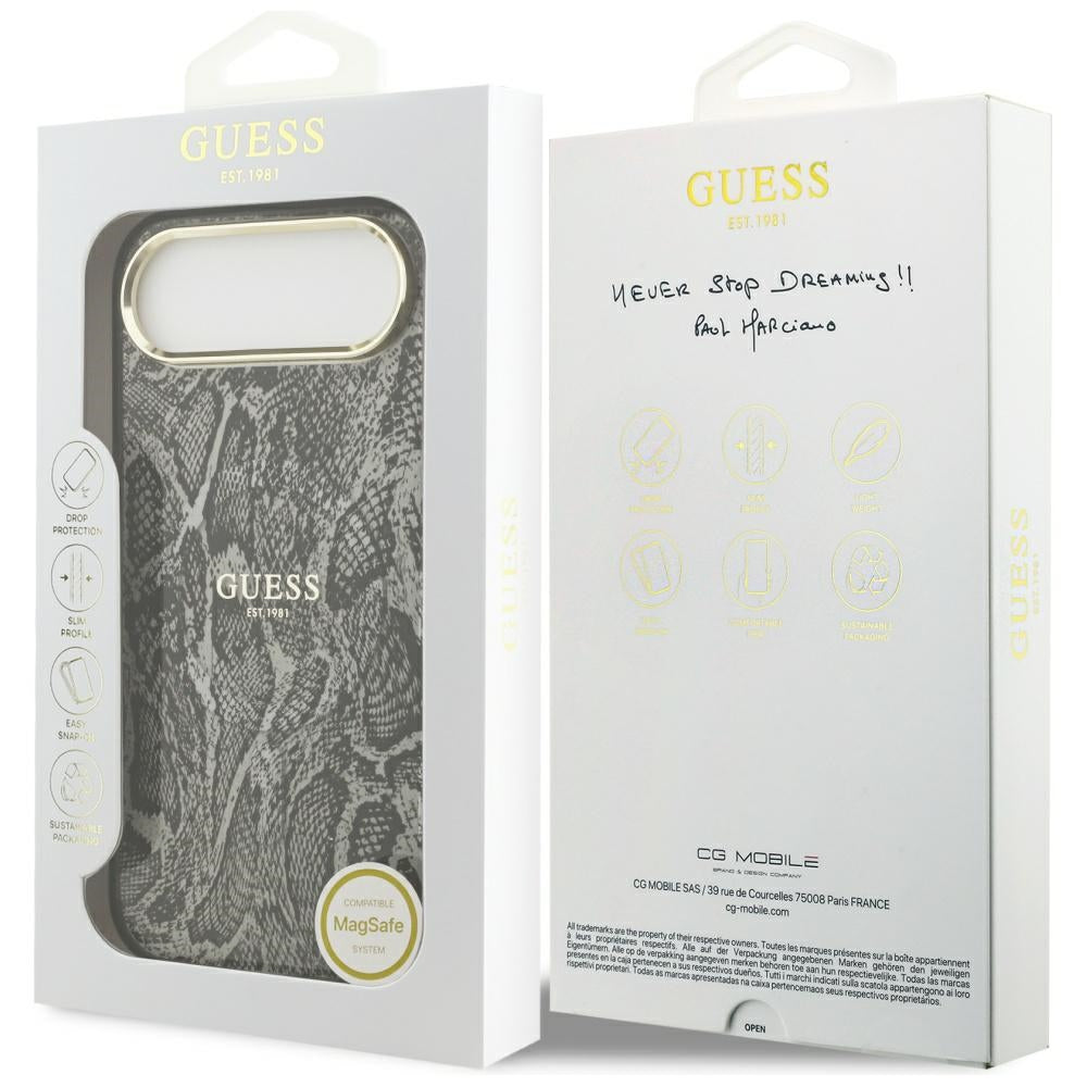 MagSafe Case for Apple iPhone 17 Air, Guess, Python Pattern, Black