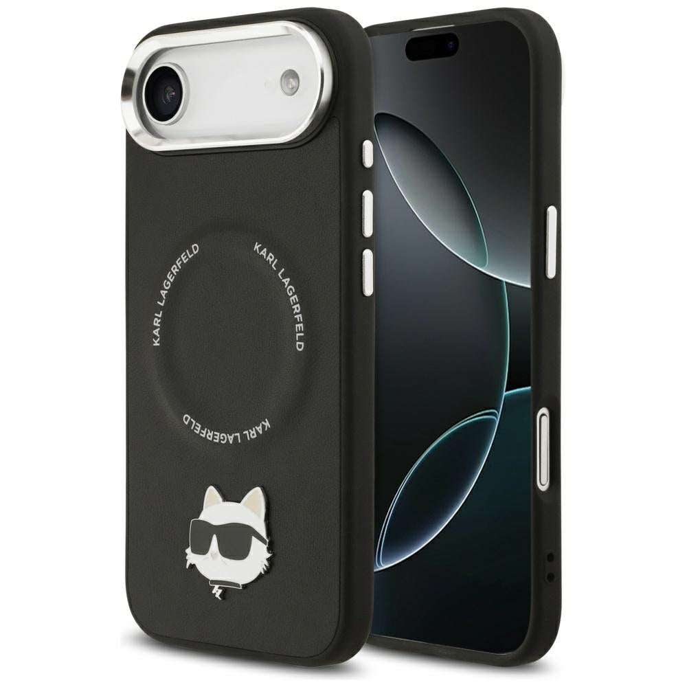 MagSafe Hülle für Apple iPhone 17 Air, Karl Lagerfeld, Choupette Pin, Schwarz