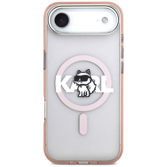 MagSafe Hülle für Apple iPhone 17 Air, Karl Lagerfeld, IML Sketch Logo Choupette, Rosa