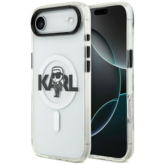 MagSafe Hülle für Apple iPhone 17 Air, Karl Lagerfeld, IML Sketch Logo Karl, Transparent