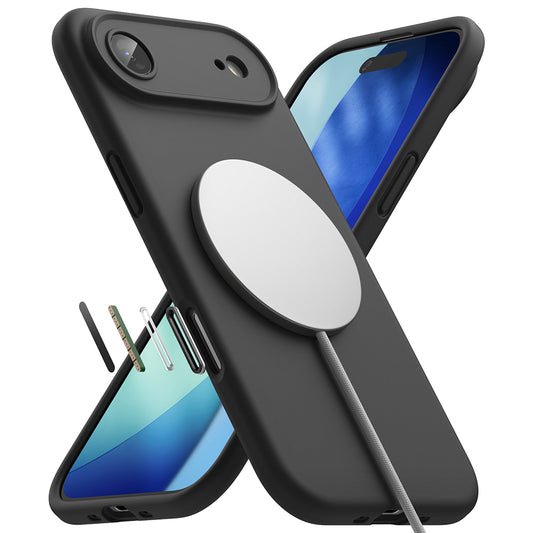 MagSafe Hülle für Apple iPhone 17 Air, Ringke, Silikon, Schwarz