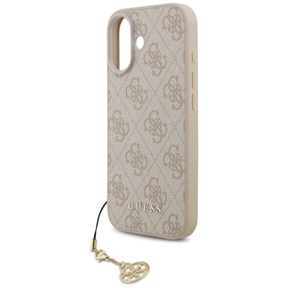 MagSafe Hülle für Apple iPhone 17, Guess, 4G Charm Cradle, Rosa