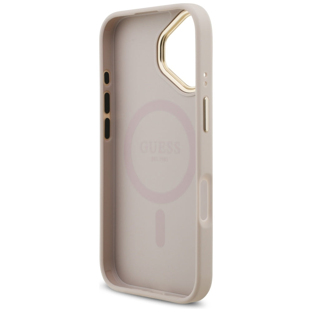 MagSafe Hülle für Apple iPhone 17, Guess, 4G Strass Logo, Rosa