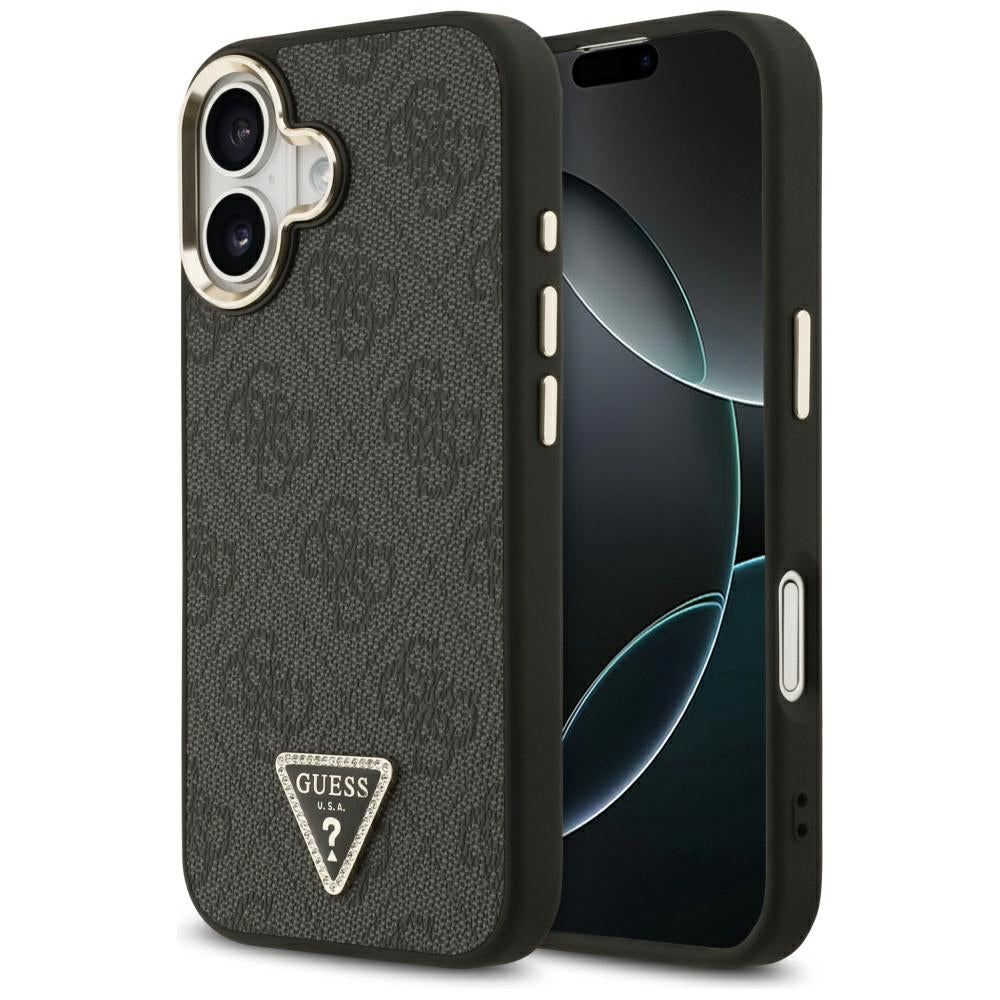 MagSafe Hülle für Apple iPhone 17, Guess, 4G Triangle Diamond Logo, Schwarz