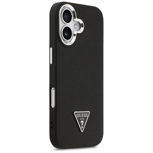 MagSafe Hülle für Apple iPhone 17, Guess, Grained Triangle Logo, Schwarz