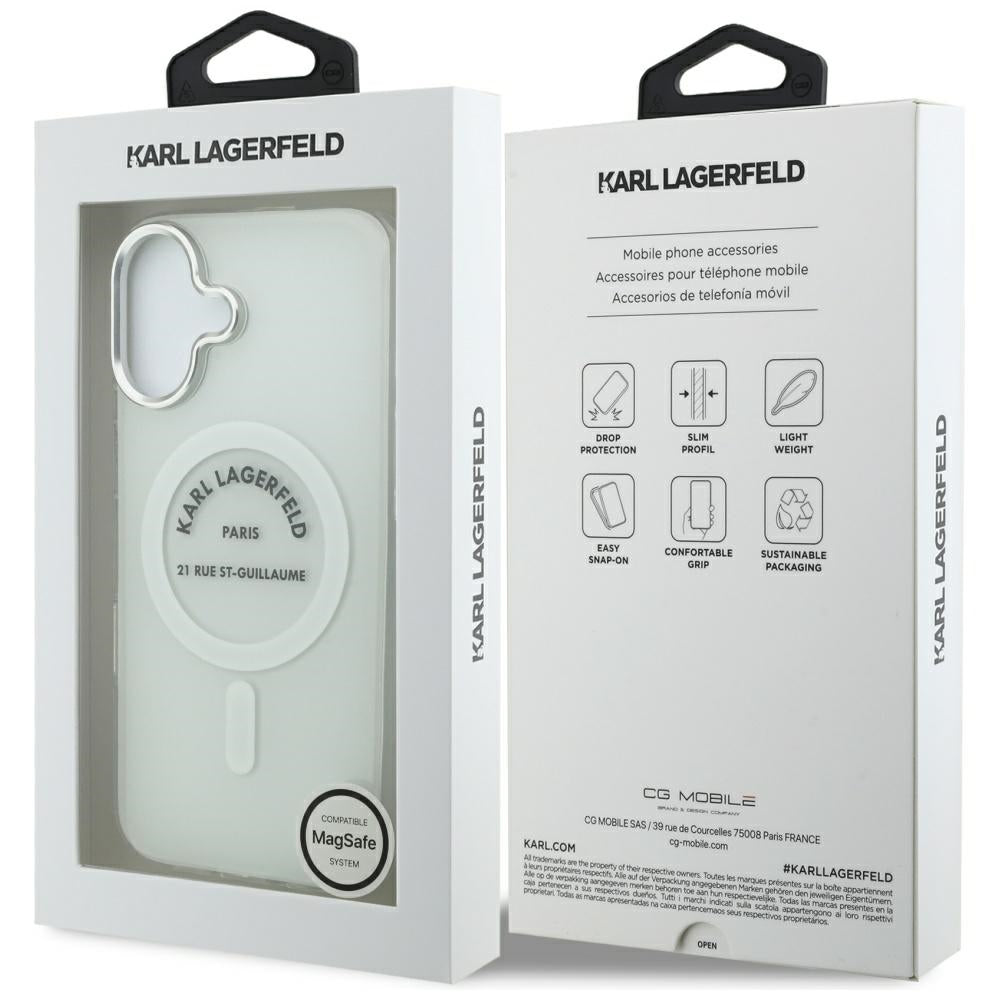 MagSafe Hülle für Apple iPhone 17, Karl Lagerfeld, IML Logo RSG, Transparent