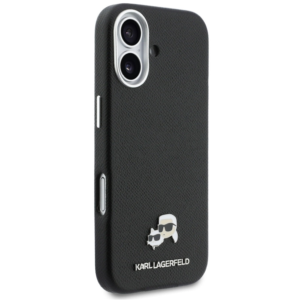 MagSafe Hülle für Apple iPhone 17, Karl Lagerfeld, Karl & Choupette Head's Pin, Schwarz