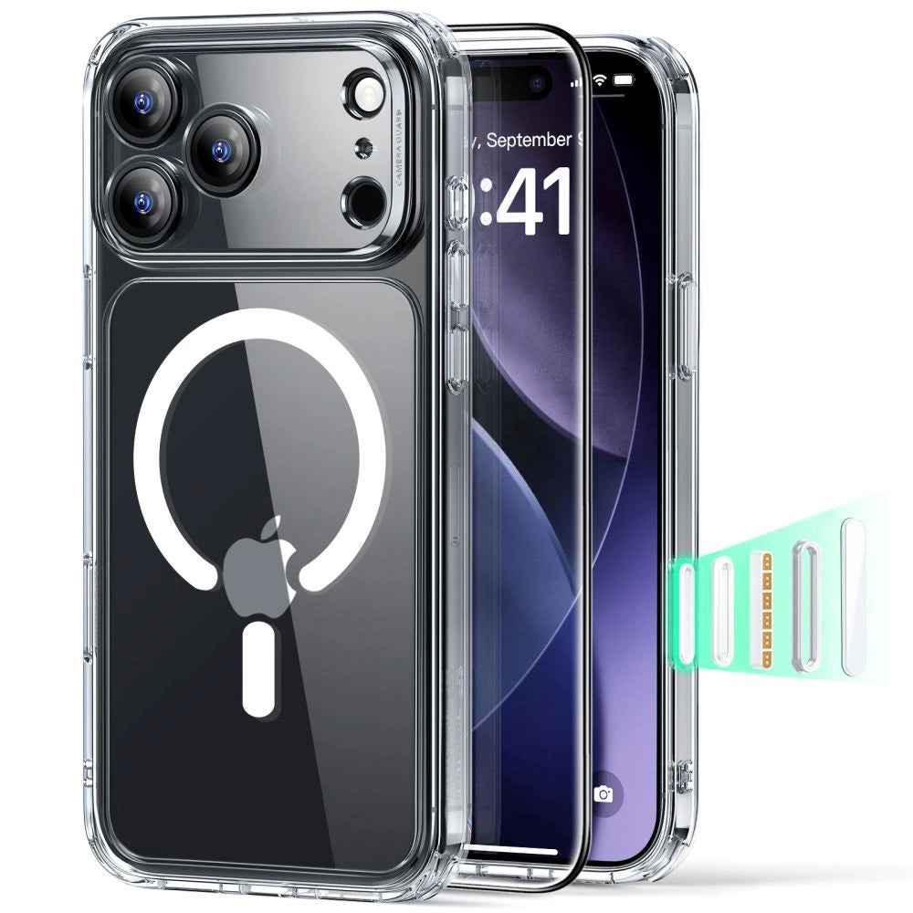 MagSafe Hülle für Apple iPhone 17 Pro, ESR, Classic Hybrid mit Displayschutz, Transparent