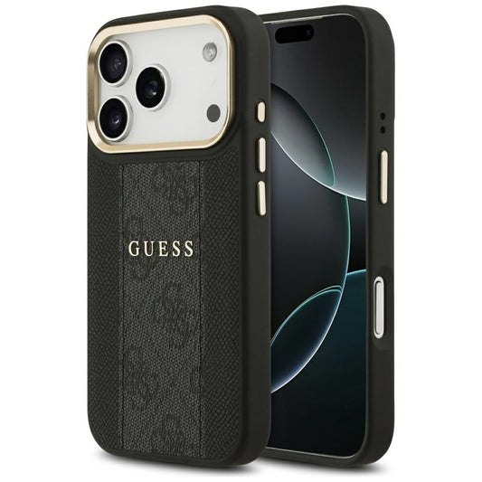 MagSafe Hülle für Apple iPhone 17 Pro, Guess, 4G Stripe, Schwarz