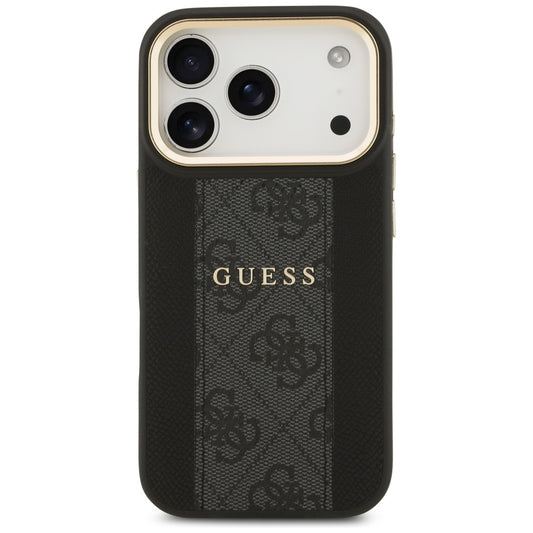 MagSafe Hülle für Apple iPhone 17 Pro, Guess, 4G Stripe, Schwarz