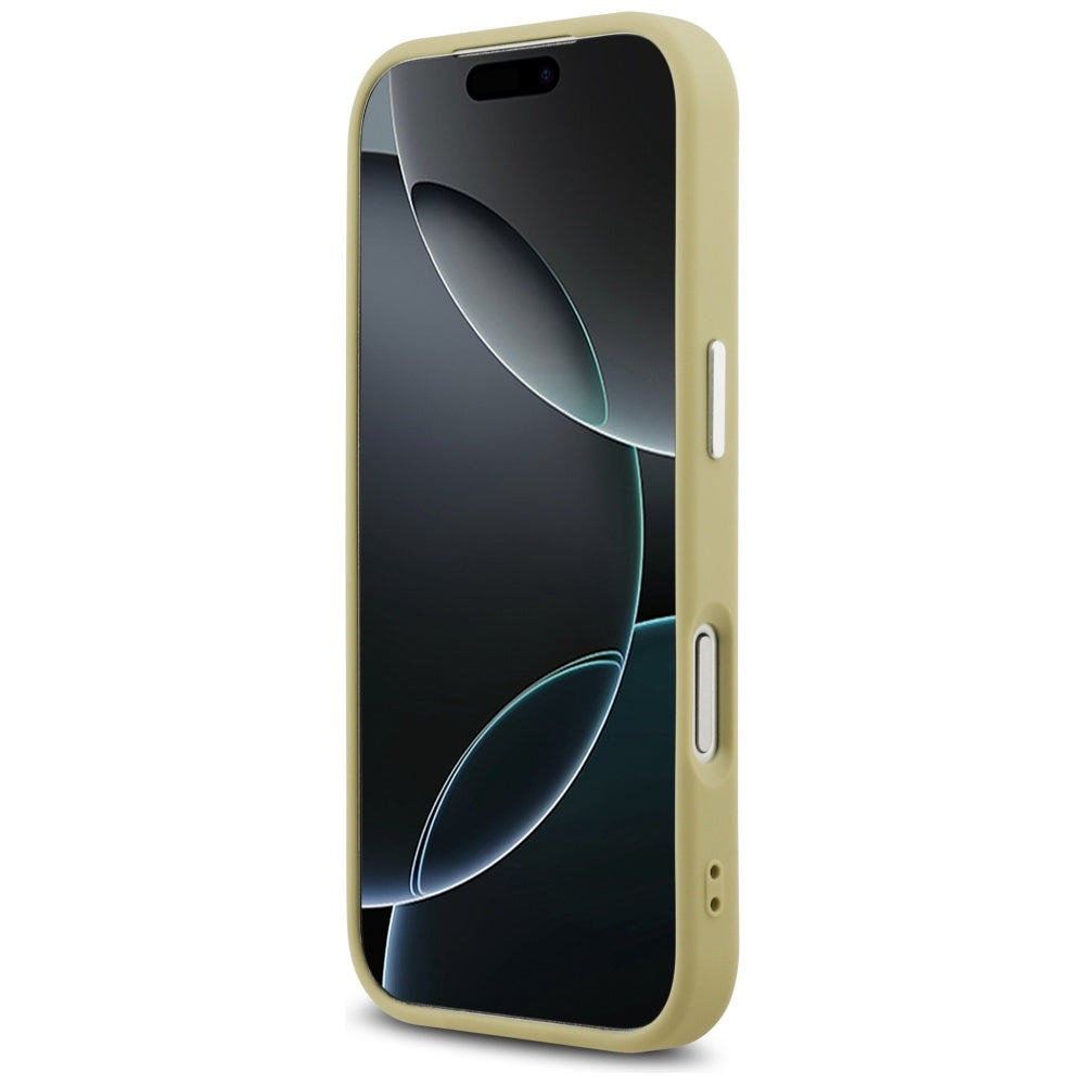 MagSafe Hülle für Apple iPhone 17 Pro, Guess, Glitter Triangle Logo, Gold