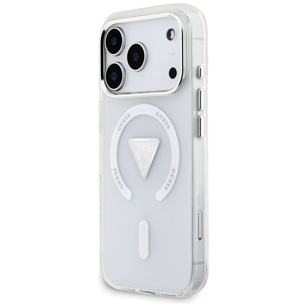 MagSafe Hülle für Apple iPhone 17 Pro, Guess, IML Gradient Triangle Logo, Transparent