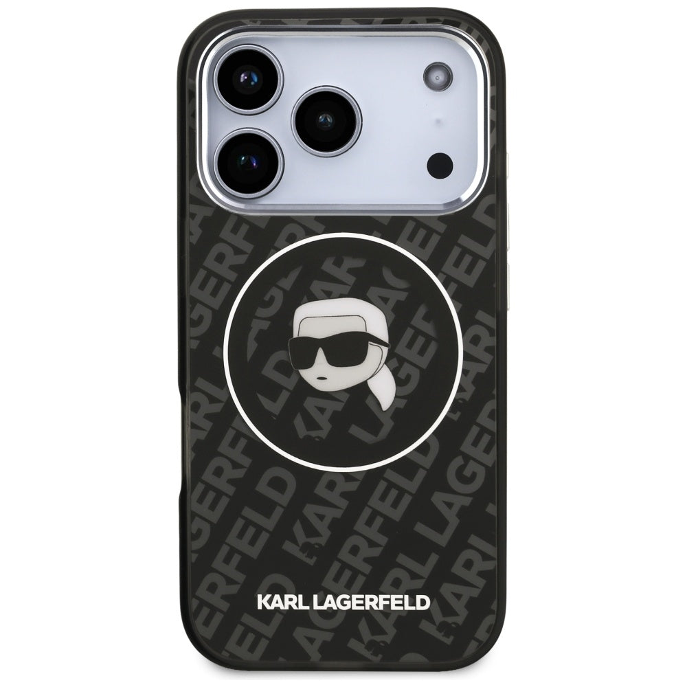 MagSafe Hülle für Apple iPhone 17 Pro, Karl Lagerfeld, IML Karl`s Head, Schwarz
